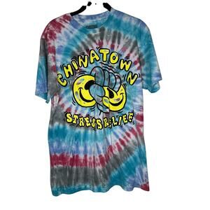 RARE Chinatown Market Multi-Color Tie Dye Stress Relief Graphic Short Sleeve Tee